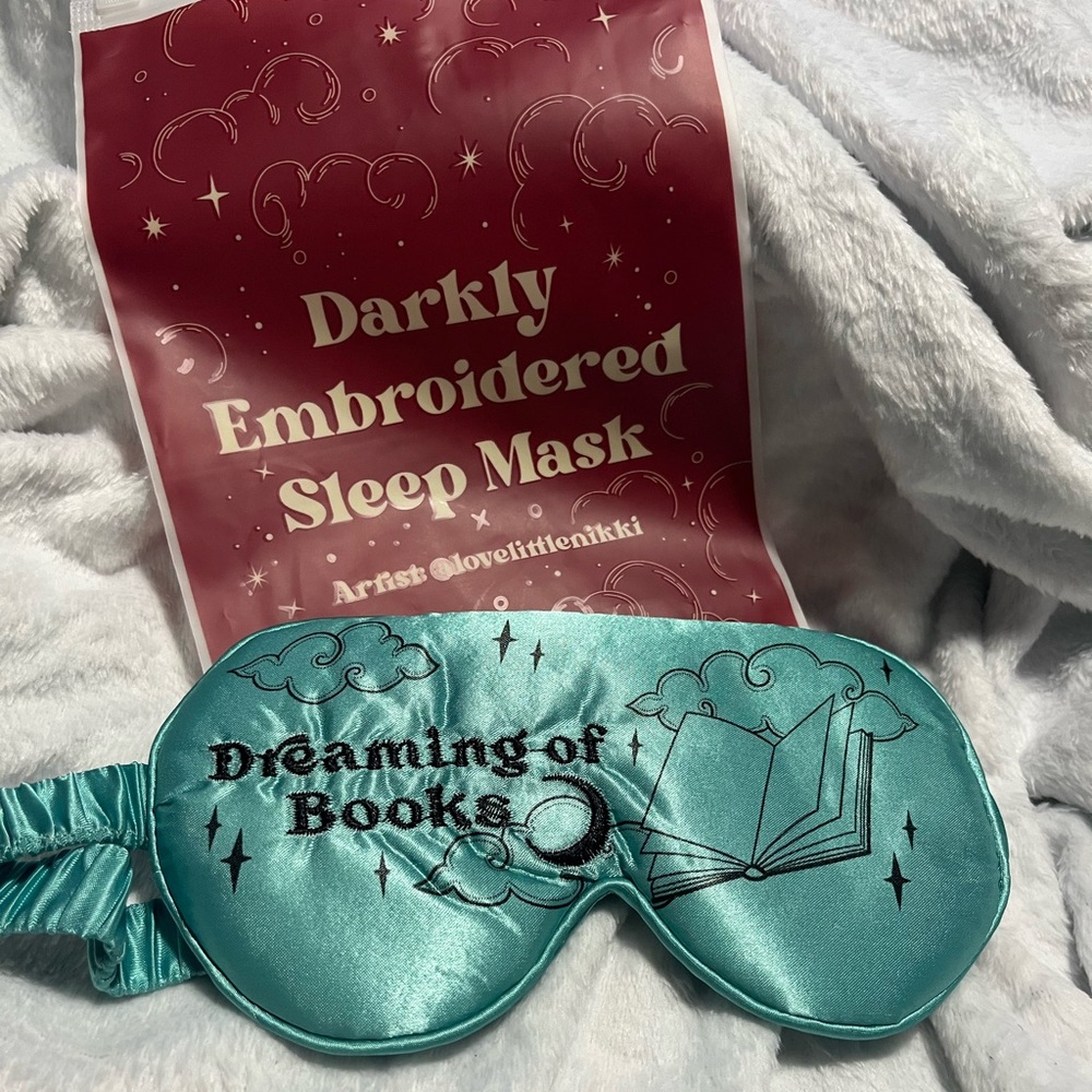 Embroidered sleep mask